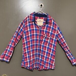 Hollister Kids Plaid Button-Down Shirt - Red and Blue